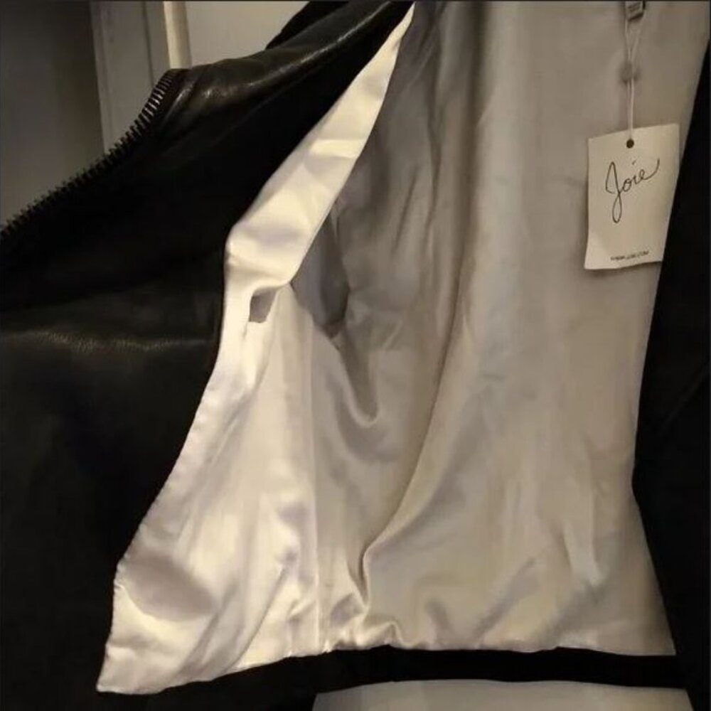 Brand New with Tag Joie Black Leather Jacket Classic and Versatile Style - Picture 14 of 16